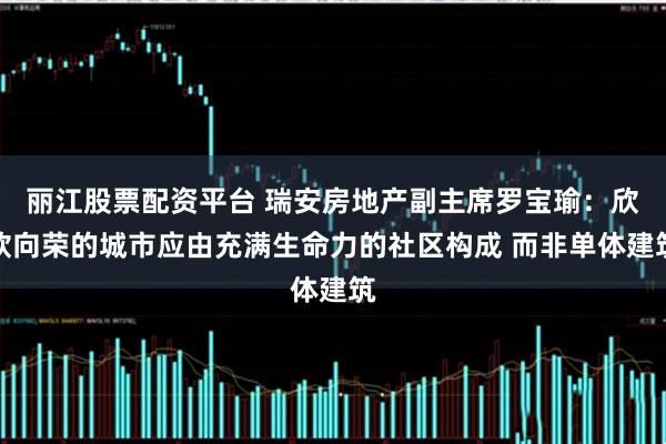 丽江股票配资平台 瑞安房地产副主席罗宝瑜：欣欣向荣的城市应由充满生命力的社区构成 而非单体建筑