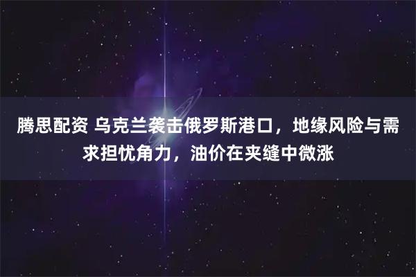 腾思配资 乌克兰袭击俄罗斯港口，地缘风险与需求担忧角力，油价在夹缝中微涨